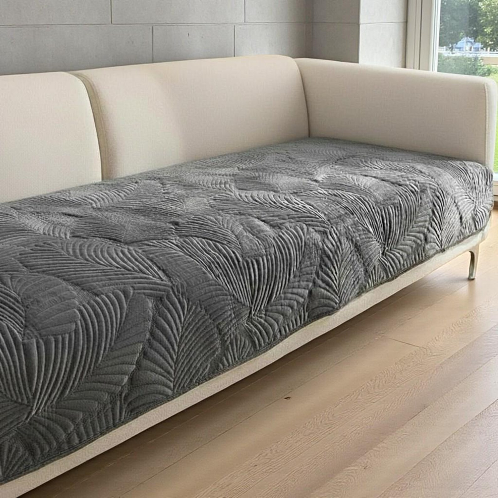 Couch Pet Sofa Cover: Thick Jacquard Leaf Pattern Seat Mat