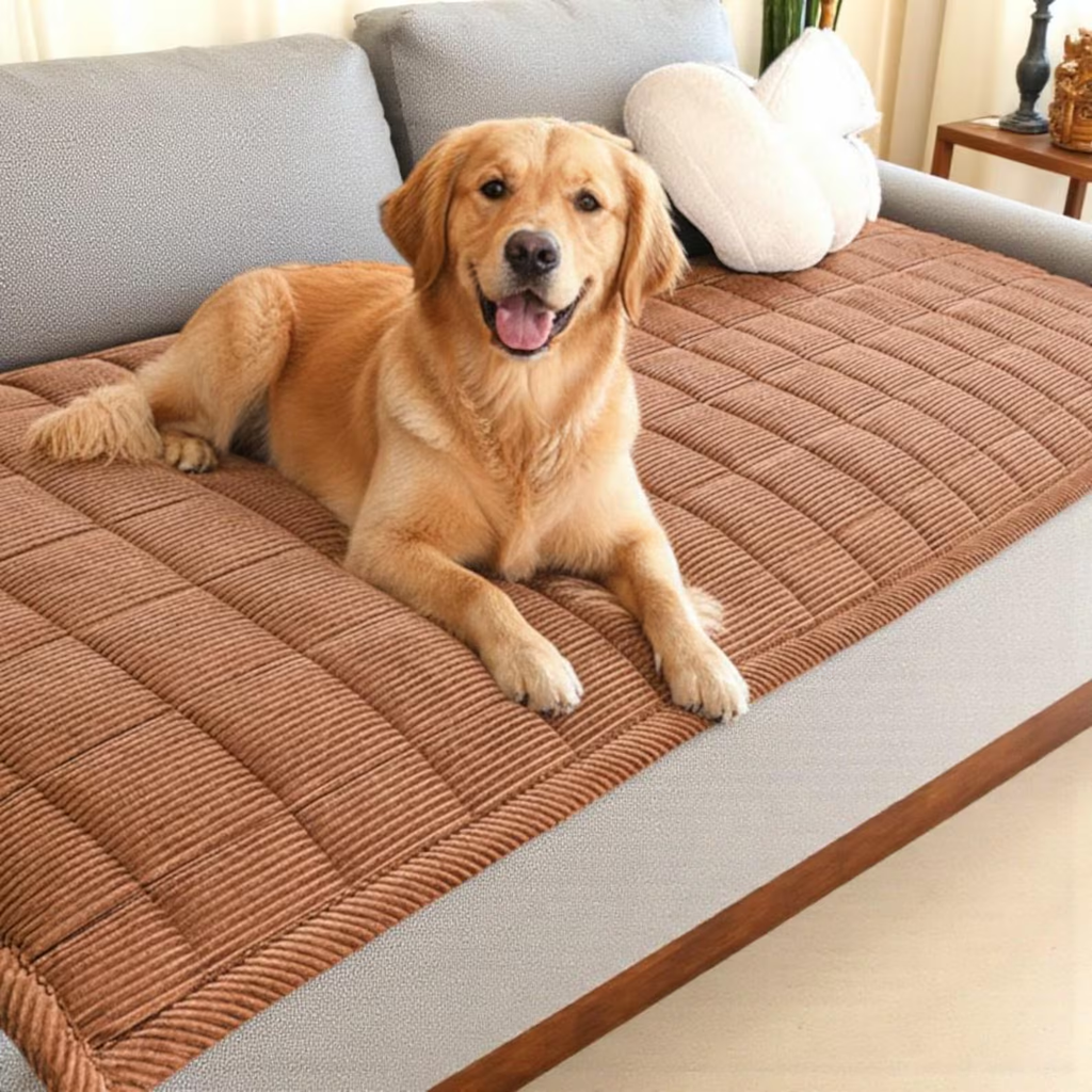 Thick Corduroy Pet Sofa Cover: Warm Plush Non-Slip Mat
