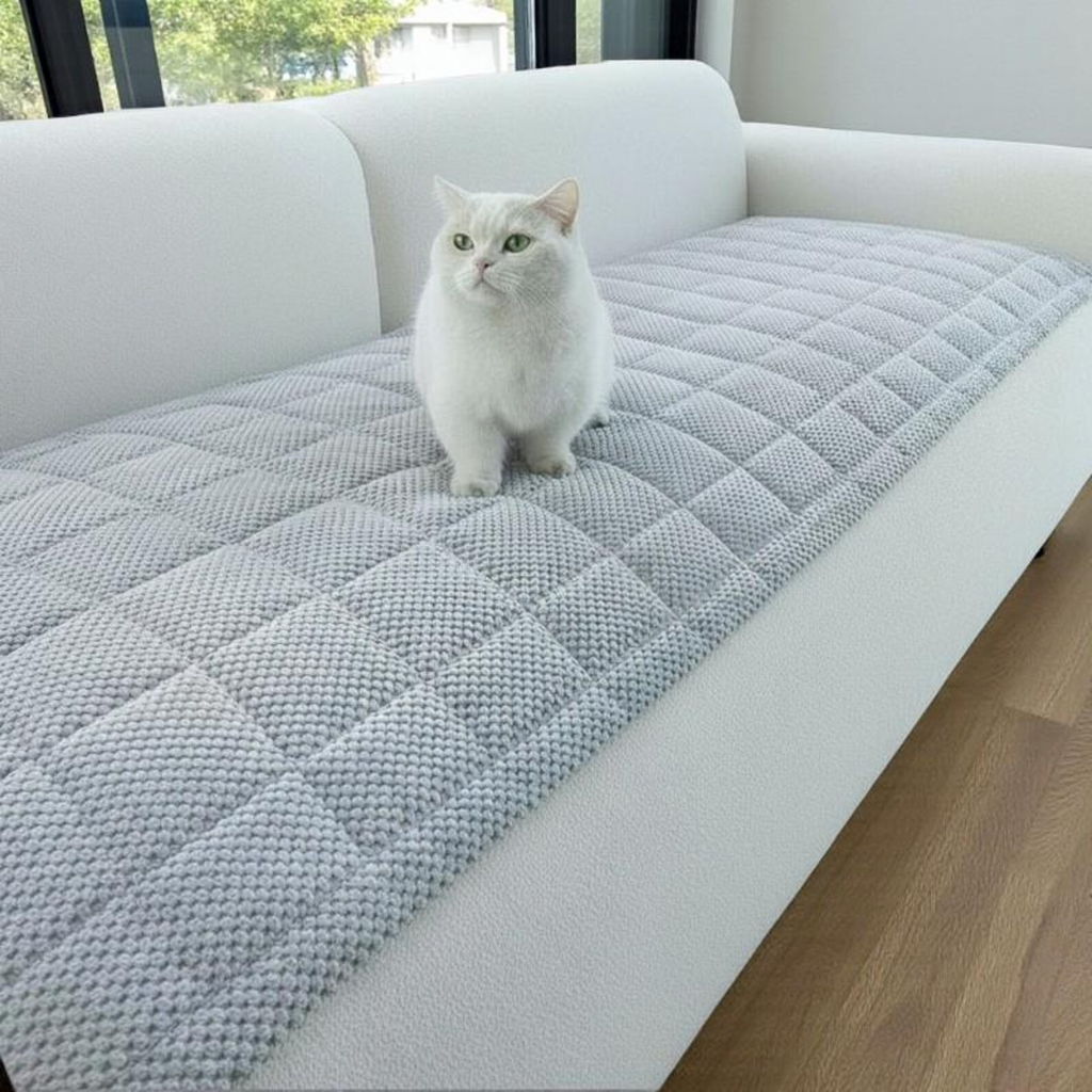 Pet Couch Sofa Cover: Stain-Resistant Plush Sofa Non-Slip Mat