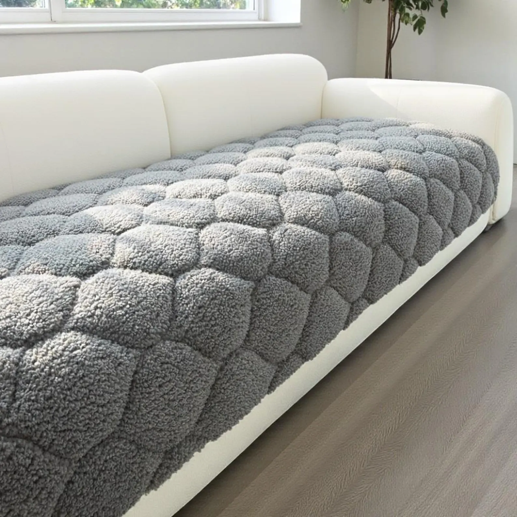 Thick Plush Pet Sofa Cover: Anti-Slip Full Seat Protector