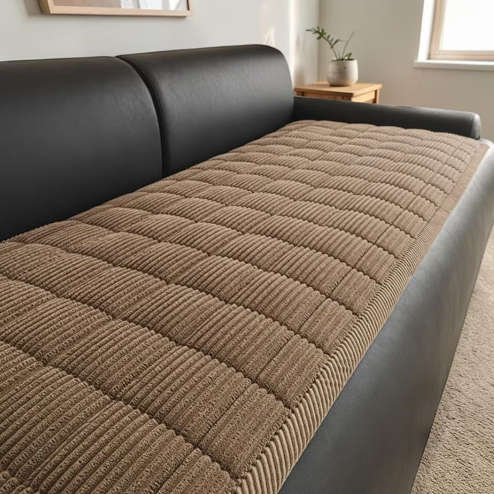 Thick Plush Sofa Cushion Cover: Non Slip Pet Couch Protector Soft Seat Mat