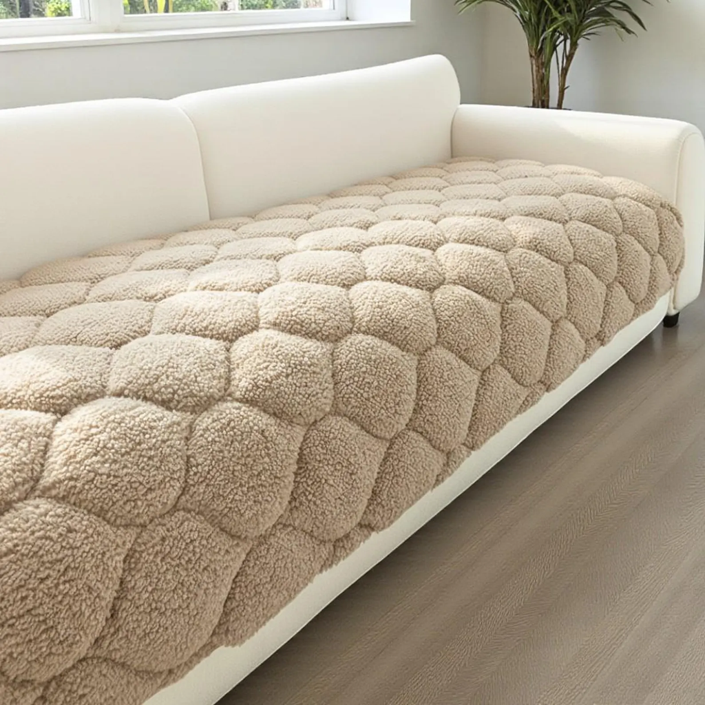 Thick Plush Pet Sofa Cover: Anti-Slip Full Seat Protector